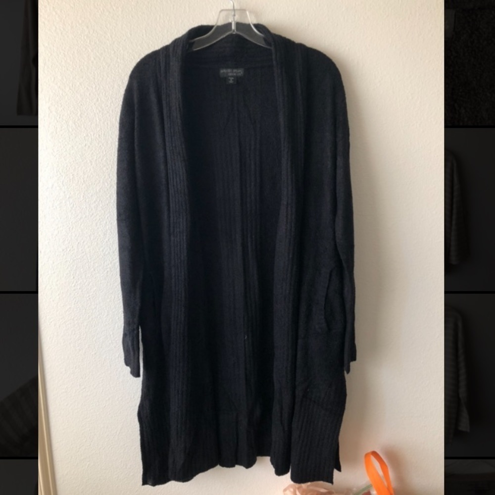 Barefoot Dreams CozyChic Lite Long Black Cardigan